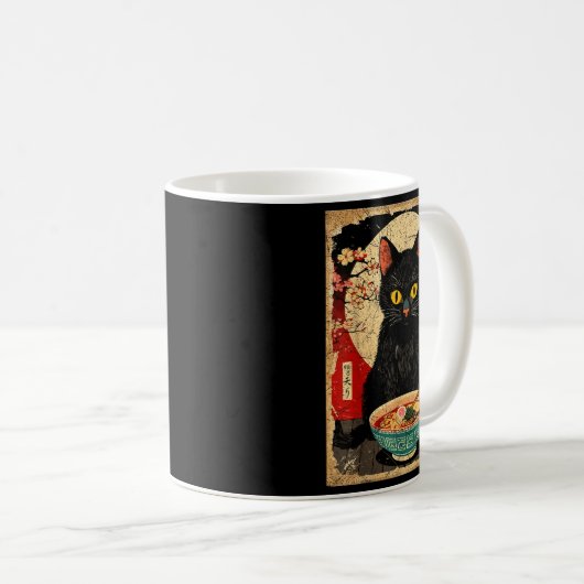 Kawaii Cat Eating Ramen Noodles Funny Anime Gift G Kaffeetasse (VorderseiteRechts)
