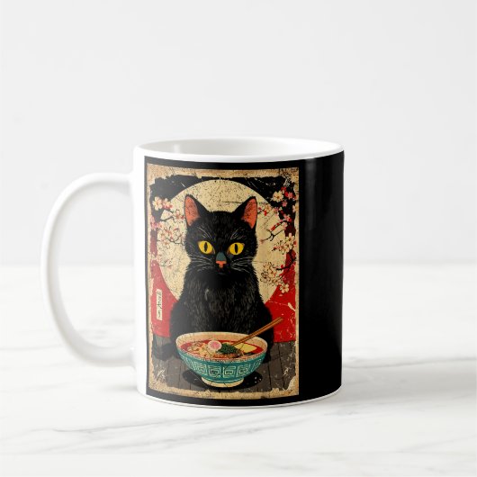 Kawaii Cat Eating Ramen Noodles Funny Anime Gift G Kaffeetasse (Links)