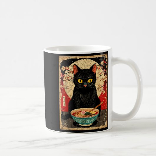 Kawaii Cat Eating Ramen Noodles Funny Anime Gift G Kaffeetasse (Rechts)