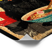 Kawaii Cat Eating Ramen Noodles Funny Anime Gift G Poster (Ecke)