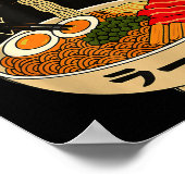 Kawaii Cat Eating Ramen Noodles Funny Anime Gift G Poster (Ecke)