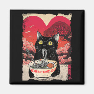 Kawaii Cat Eating Ramen Noodles Ramen ist mein Val Magnet