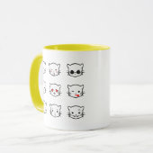 Kawaii Cat Emoji Tasse (Vorderseite Links)