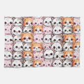 Kawaii Cat feline Kitten Haustier Druckklopfen Geschirrtuch (Horizontal)