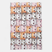Kawaii Cat feline Kitten Haustier Druckklopfen Geschirrtuch (Vertikal)