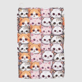 Kawaii Cat feline Kitten Haustier Druckklopfen Golfhandtuch (Vorderseite)