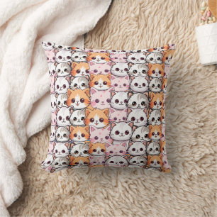 Kawaii Cat feline Kitten Haustier Druckklopfen Kissen