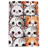 Kawaii Cat feline Kitten Haustier Druckklopfen Mittlere Geschenktüte (Vorderseite)