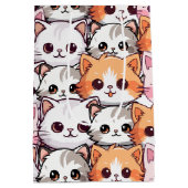 Kawaii Cat feline Kitten Haustier Druckklopfen Mittlere Geschenktüte (Rückseite)