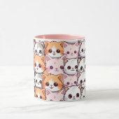 Kawaii Cat feline Kitten Haustier Druckklopfen Tasse (Zentrum)