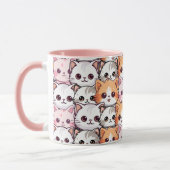 Kawaii Cat feline Kitten Haustier Druckklopfen Tasse (Links)