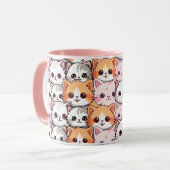 Kawaii Cat feline Kitten Haustier Druckklopfen Tasse (Vorderseite Links)