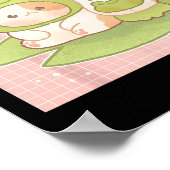 Kawaii Cat Frog Strawberry Retro 90er Cotattcore A Poster (Ecke)