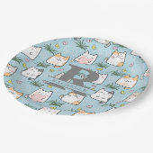 Kawaii Cat im Hintergrund Pappteller (Schrägansicht)