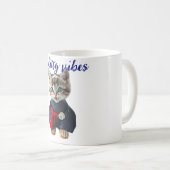 😻 Kawaii Cat in Blue Kimono - Japanese Style Art Kaffeetasse (VorderseiteRechts)