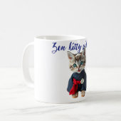 😻 Kawaii Cat in Blue Kimono - Japanese Style Art Kaffeetasse (Vorderseite Links)