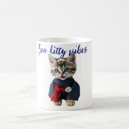 😻 Kawaii Cat in Blue Kimono - Japanese Style Art Kaffeetasse