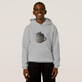 Kawaii Cat in Matcha Latte Cute Aesthetic Hoodie (Vorne ganz)