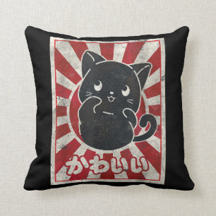 Kawaii Cat Japanisch Black Anime Cat Lover Kissen