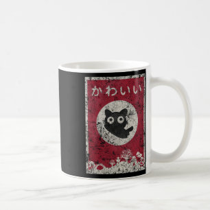 Kawaii Cat Japanisch Black Anime Cat T Shirt Kaffeetasse