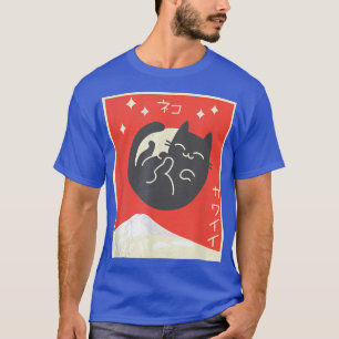 Kawaii Cat Japanisch Black Anime Moon Cat T-Shirt