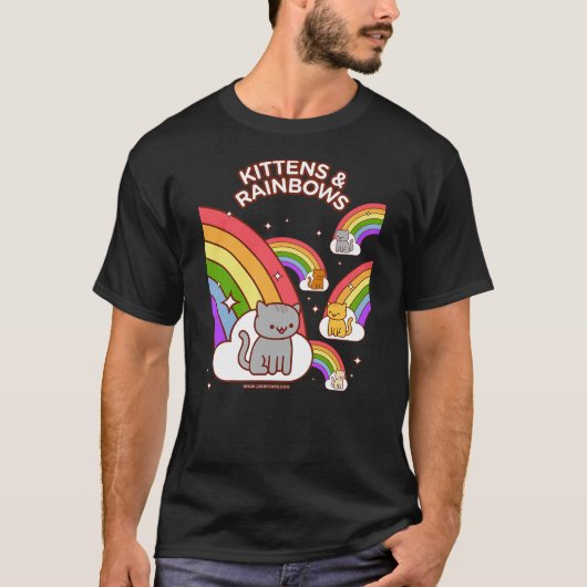 Kawaii Cat - KITTENS & RAINBOWS T-Shirt (Vorderseite)