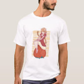 Kawaii Cat Lady auf Strawberry Cartoon T - Shirt (Vorderseite)