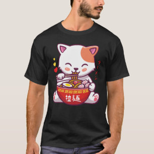 Kawaii Cat Lieben Ramen   Anime Kitty eat Ramen T-Shirt