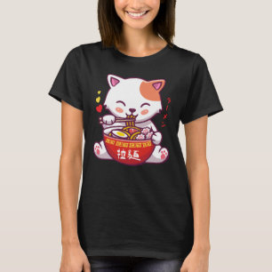Kawaii Cat Lieben Ramen Anime Kitty eat Ramen T-Shirt