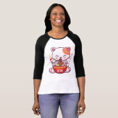 Kawaii Cat Lieben Ramen | Anime Kitty eat Ramen T-Shirt (Vorne ganz)