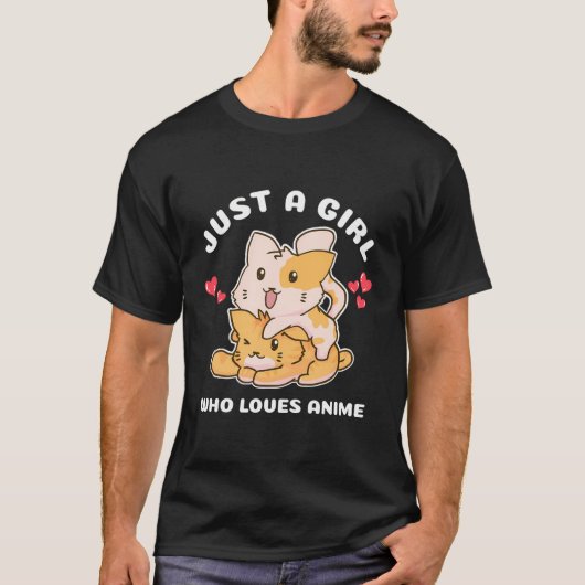 Kawaii Cat Neko Anime T-Shirt (Vorderseite)