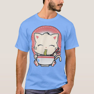 Kawaii Cat Niedlich Anime Otaku Japanisch Ramen No T-Shirt