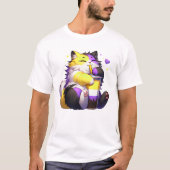 Kawaii Cat Nonbinary Pride Bubble Tee (Vorderseite)