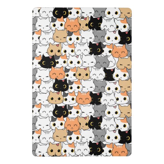 Kawaii Cat Pattern Mini Klemmbrett (Rückseite)