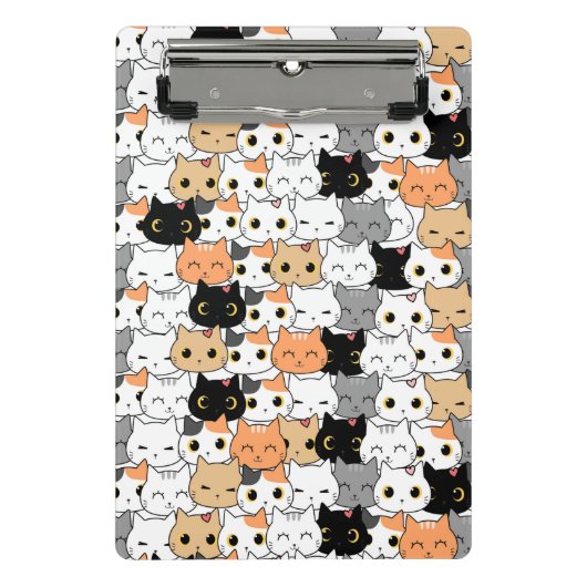 Kawaii Cat Pattern Mini Klemmbrett (Vorderseite)