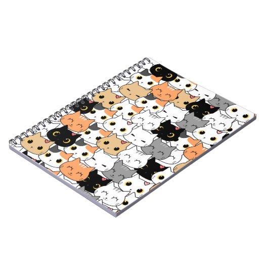 Kawaii Cat Pattern Notizblock (Linke Seite)