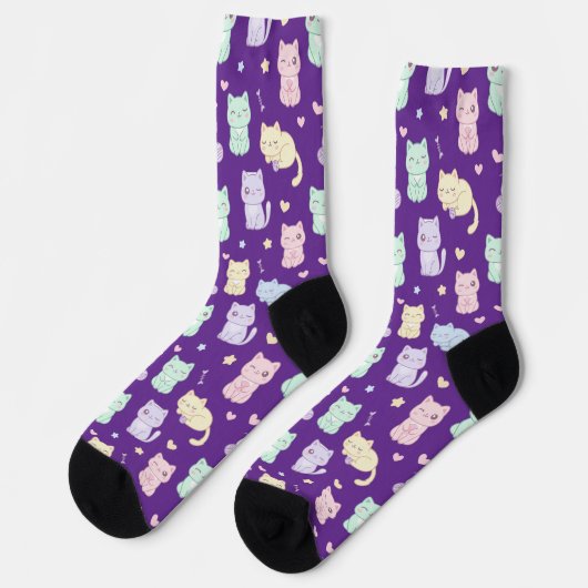 Kawaii Cat Pattern Socks Socken (Linkes Detail)