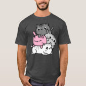 Kawaii Cat Pile Demigirl Pride T-Shirt (Vorderseite)