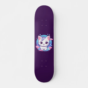 Kawaii Cat Pink Skateboard