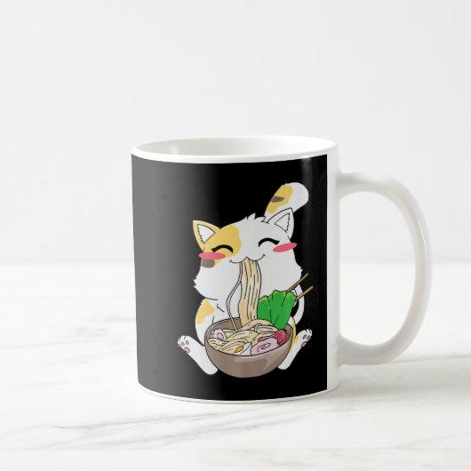 Kawaii Cat Ramen Anime Japanisch Food Gift Boy Gir Kaffeetasse (Rechts)