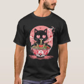 Kawaii Cat Ramen Anime Noodles Lover Japanese Aest T-Shirt (Vorderseite)