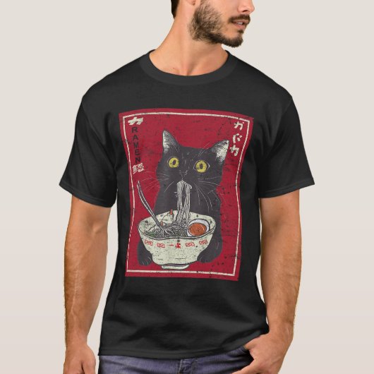Kawaii Cat Ramen Japanese Food Funny Anime Girls T T-Shirt (Vorderseite)