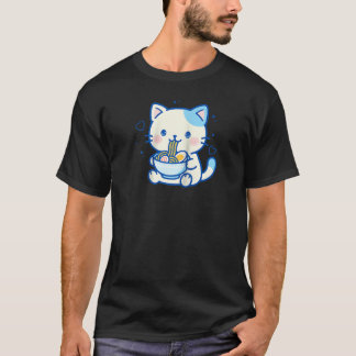 Kawaii Cat Ramen japanisch süße Ästhetik Anime Mäd T-Shirt