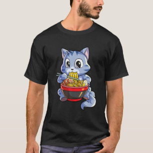 Kawaii Cat Ramen Lover Japanisch Noodle Anime Neko T-Shirt