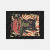 Kawaii Cat Ramen Noodle Funny Japanisch Anime Mang Fleecedecke (Vorderseite (Horizontal))