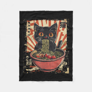 Kawaii Cat Ramen Noodle Funny Japanisch Anime Mang Fleecedecke