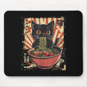 Kawaii Cat Ramen Noodle Funny Japanisch Anime Mang Mousepad