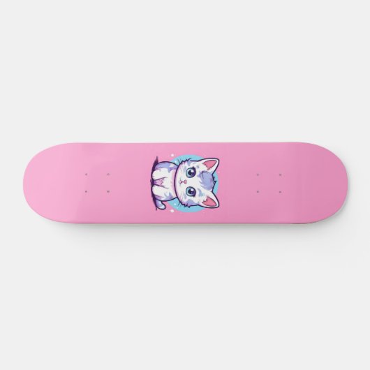 Kawaii Cat Skateboard (Horizontal)