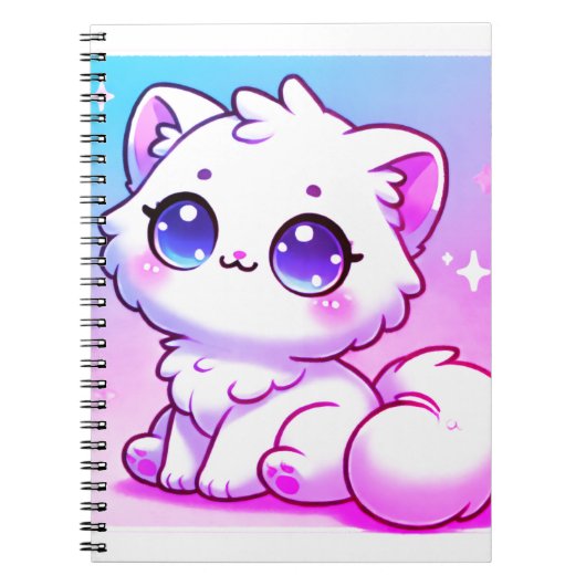 Kawaii Cat Spiral Notebook Notizblock (Vorderseite)