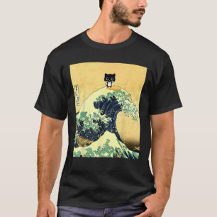 Kawaii Cat Surfer Great Wave Off Kanagawa T-Shirt